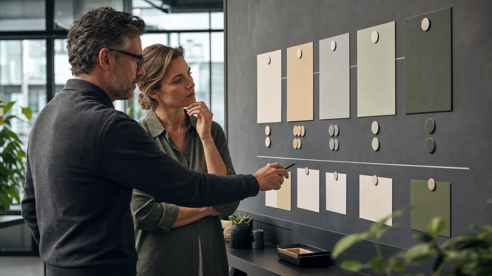 Sales leader and seller reviewing a visual workflow for deal progression