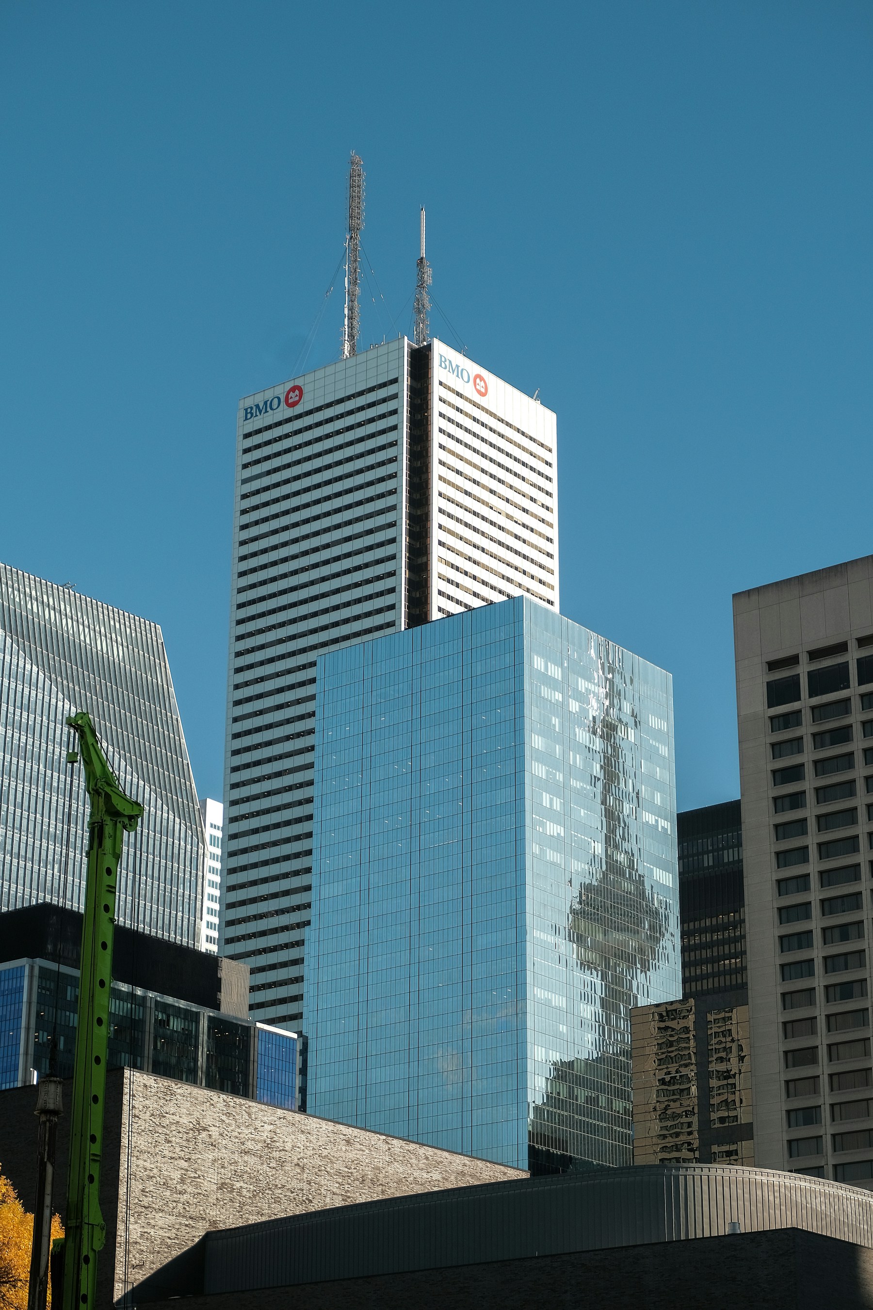 Modern financial district skyline